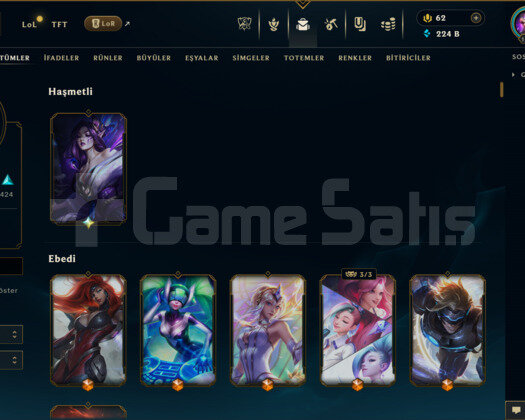919 KOSTÜM 1032 LVL 224K+ ÖZ EFSANE MAİL HESAP