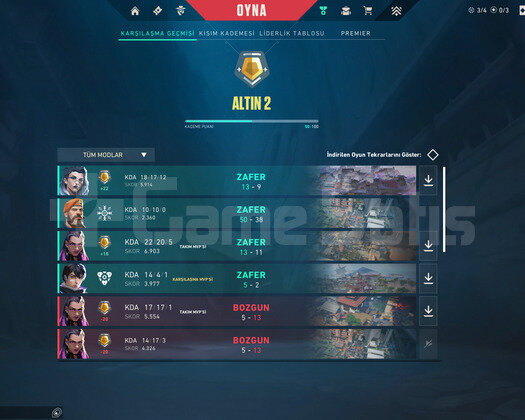 VALORANT KRONOMİ VANDAL ALTIN 2 YÜKSEK MMR