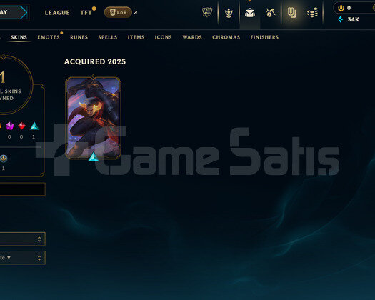 TR Silver 4 | 1 Kostüm - 34K Mö | LoL Hesap