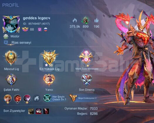 MOBİLE LEGENDS 8 YILLIK HESAP