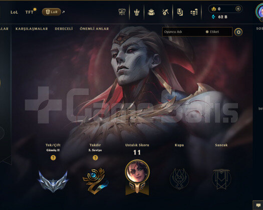 EUW SİLVER 2 65WR I 62K MAVİ ÖZ I 2023 GHOST HESAP