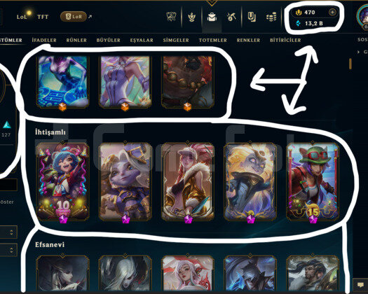 EUW / 662 LEVEL / 287 SKİN / USTALIK /+MAİL
