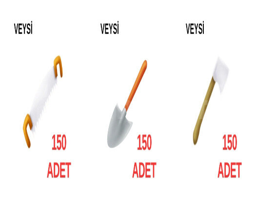 150 TESTERE - 150 KÜREK - 150 BALTA