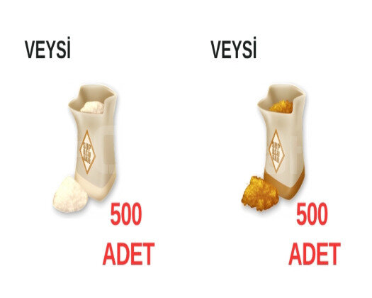 500 BEYAZ ŞEKER - 500 ESMER ŞEKER