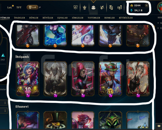 EUW / 689 LEVEL / 590 SKİN /+MAİL /+10.000 SATIŞ