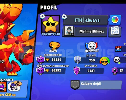 Çok Uyguna Bol Kostümlü Brawl Stars Hesabı