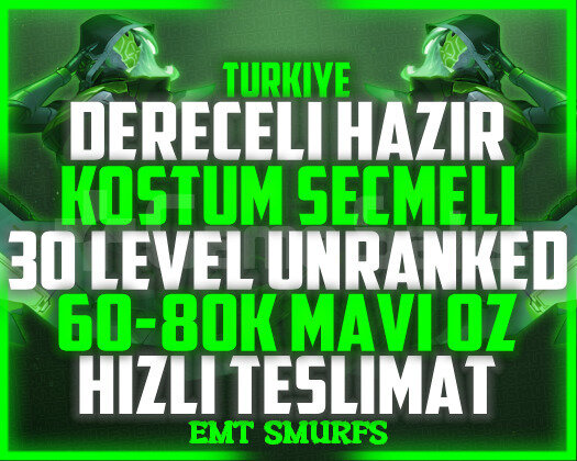 TR DERECELİ HAZIR! KOSTÜM SEÇMELİ +60K MAVİÖZ ARAM