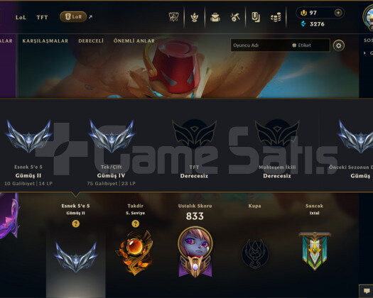 688 KOSTÜM 835 LVL SILVER EFSANE DOLU MAİL HESAP