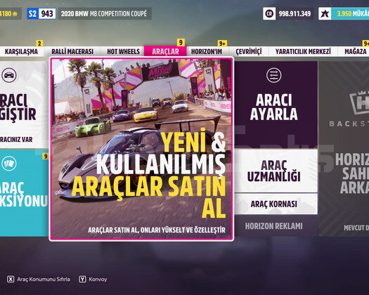 FORZA HORİZON 5 PC 950M CR + 230 ARAÇ FULL+FULL