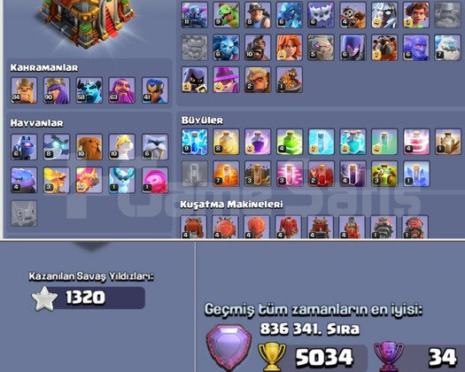 TH16 MAX+8 KOSTÜM EFSANE EKİPMANLI HESAP
