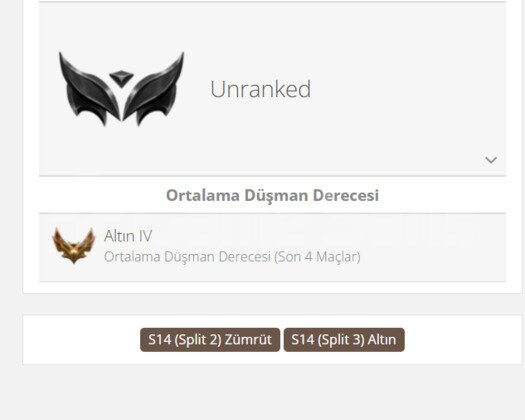 GEÇEN SEZON ZÜMRÜT / DERECELİ HAZIR / UNRANKED