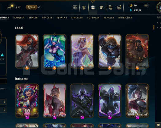 485 KOSTÜM 136K+ ÖZ 980 LVL EFSANE DOLU MAİL HESAP