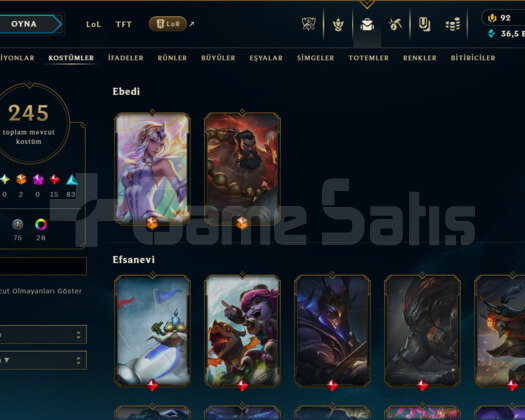 LOL TR FULL HESAP 250 SKIN 2013TEN BERİ AKTİF