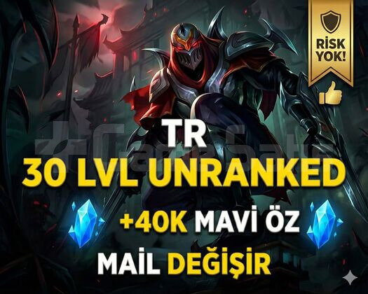 TR 30 LVL UNRANKED ANINDA TESLİM BANSIZ +40K BE