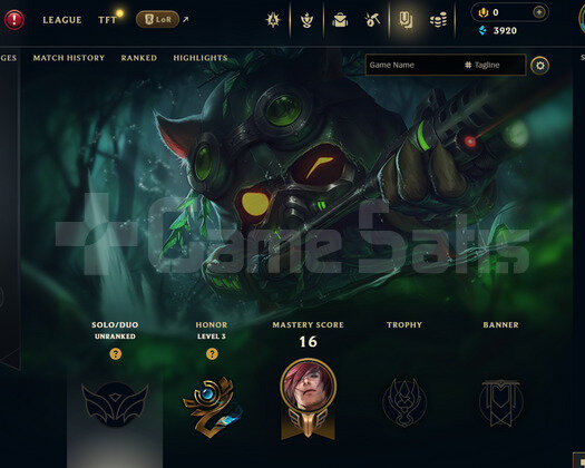 EUW Unranked | 3 Kostüm - 33 Hero | LoL Hesap