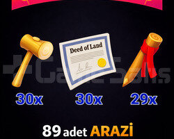 89 ADET EŞİT ARAZİ MALZEMESİ