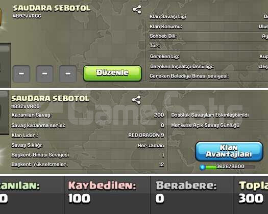 10sv Derecesiz Lig Coc klan HemenTeslim