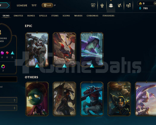 EUW Unranked | 8 Kostüm - 35 Hero | LoL Hesap