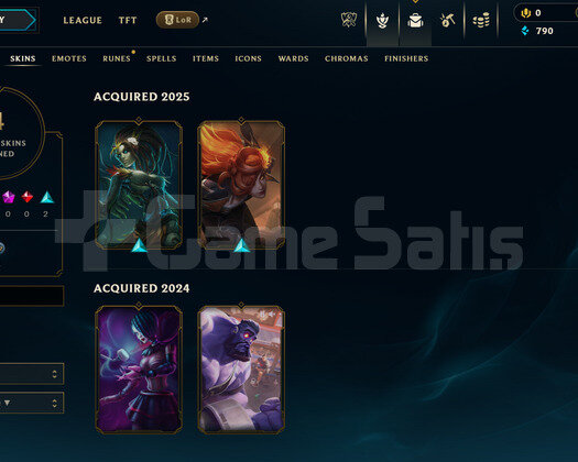 EUNE Unranked | 4 Kostüm - 36 Hero | LoL Hesap