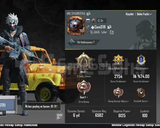 70 level buz diyarı hesap