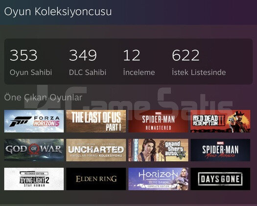 350 Oyunluk Kütüphane 244.000 değerinde