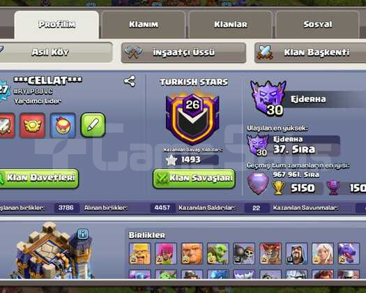 NEREDEYSE FULL | ÜST SEVİYE CLASH OF CLANS HESABI