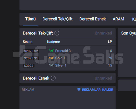 GEÇEN SEZON ZÜMRÜT / 2021 KURULUM / UNRANKED