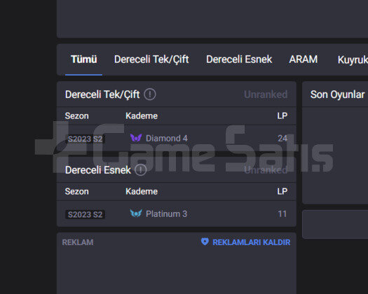 GEÇEN SEZON ELMAS / KALİTELİ KOSTÜMLER / UNRANKED