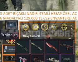 129 BİN TL LİK CS HESAP 34 LVL