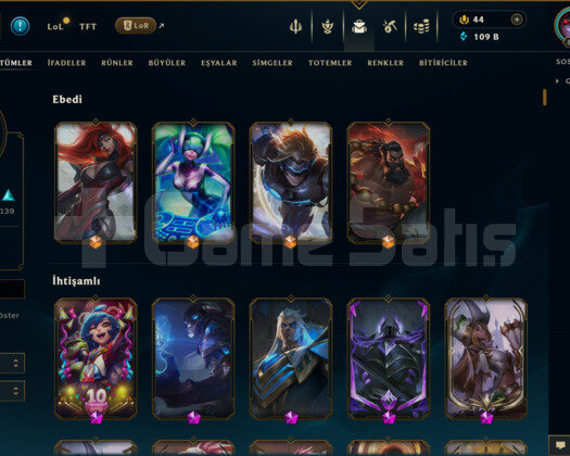 294 KOSTÜM 109K+ ÖZ 846 LVL EFSANE DOLU MAİL HESAP