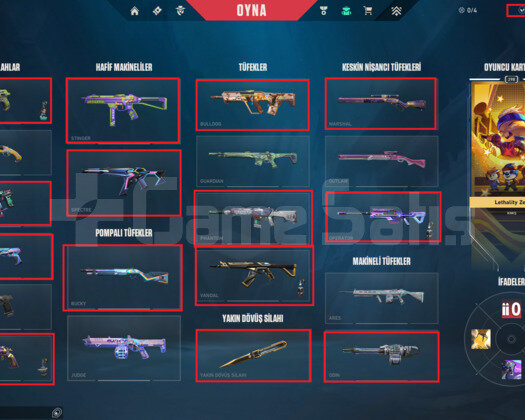 21 BIÇAK - 15 VANDAL - 3 SET +2K VP - MAİL DEĞİŞEN