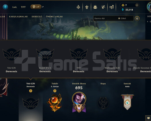 534 KOSTÜM 471 LVL UNRANKED EFSANE DOLU MAİL HESAP