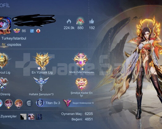 MLBB Satılık Hesap | Full Emblem  Bol Hero & Kost