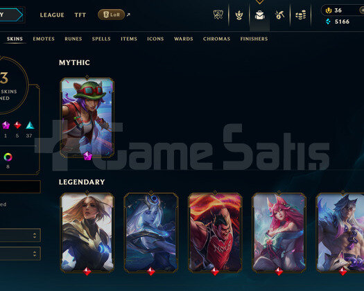 TR Plat 4 | 63 Kostüm - 101 Hero | LoL Hesap