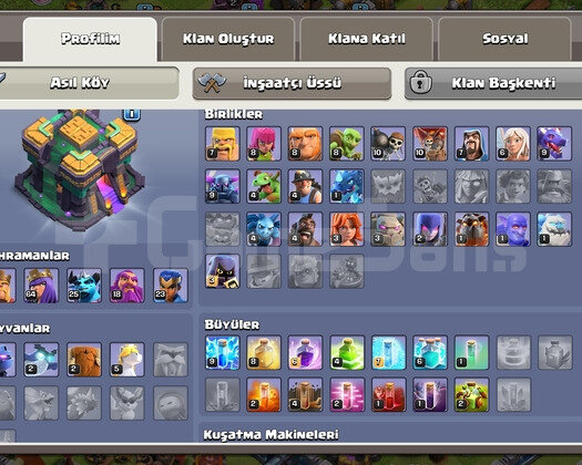 CLASH OF CLANS YARI MAX 14 BB SAĞLAM ÇAR