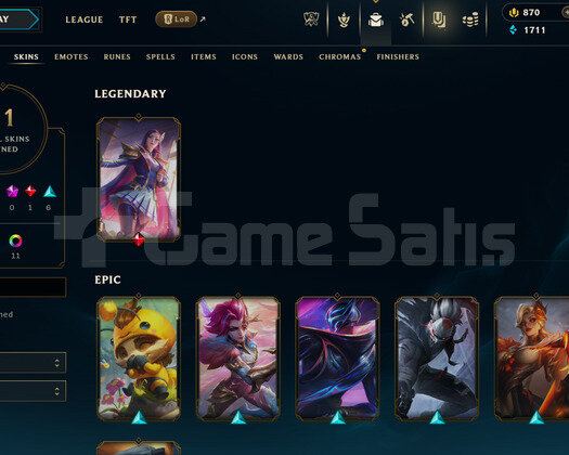 EUW Unranked | 870 Rp - 11 Kostüm | Dereceli Hazır