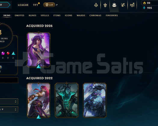 EUW Unranked | 4 Kostüm - 51 Hero | LoL Hesap