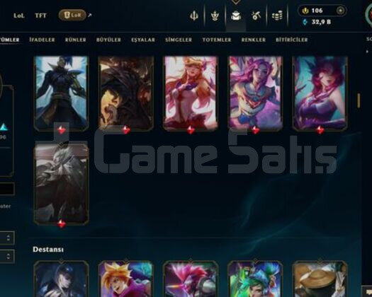 DOLU LOL HESABI | ZÜMRÜT | 165 SKIN | FULL ŞAMP |