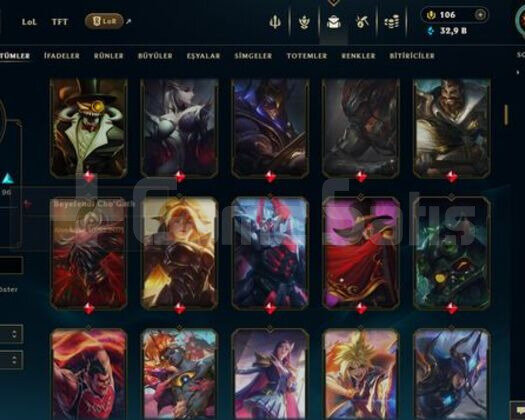 DOLU LOL HESABI | ZÜMRÜT | 165 SKIN | FULL ŞAMP |