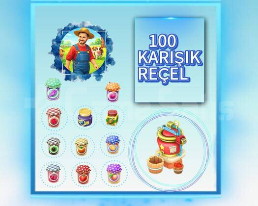 100 ADET karışık reçel çeşitleri