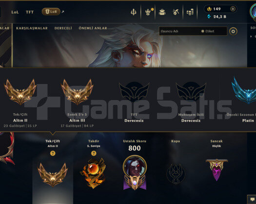 369 KOSTÜM 720 LVL GOLD EFSANE DOLU MAİL HESAP