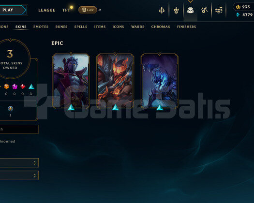 EUW Unranked | 3 Kostüm - 40 Hero | LoL Hesap