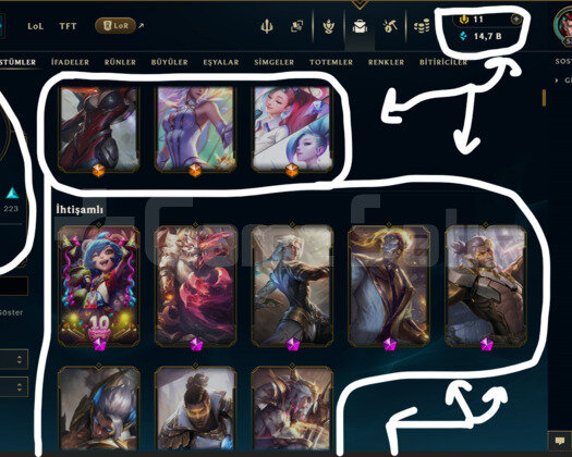 EUW / 533 LEVEL / 392 SKİN /+MAİL /+11.800 SATIŞ