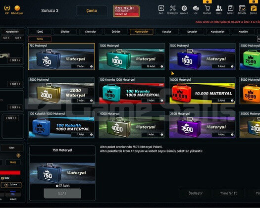 124K Materyalli 60 Seviye Zula Hesabı