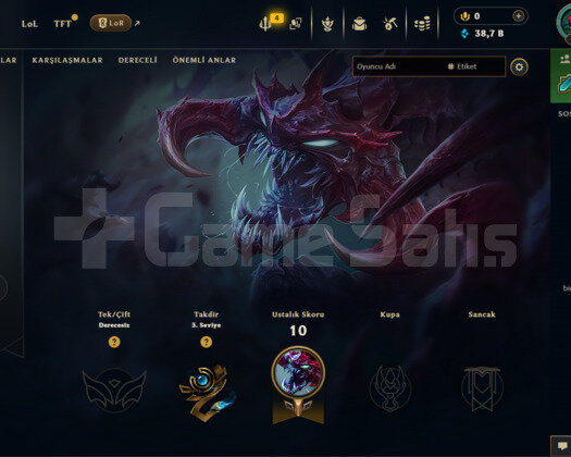 TR UNRANKED FRESH10/10 HAZIR HESAP 6 SKIN 38.7K MÖ