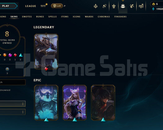 EUW Unranked | 8 Kostüm - 34 Hero | LoL Hesap