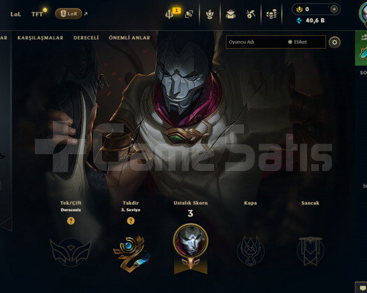 EUW UNRANKED HAZIR HESAP 8 KOSTÜM 40K MÖ FRESH