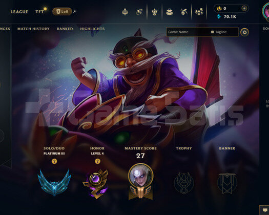EUW PLAT 3 ELMAS ELO 70K MAVİ ÖZ DOLU GANİMET