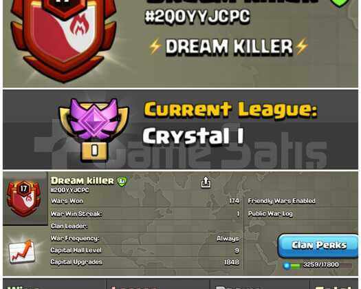 17sv Dream Killer Kristal1 Başkent9 HemenTeslim