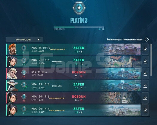 Platium 3 41kp Fresh Yüksek MMr